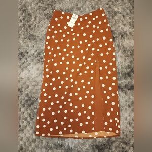 Abercrombie and Fitch Satin Midi Skirt with Slit